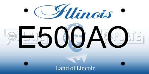 E500AO Illinois License Plate