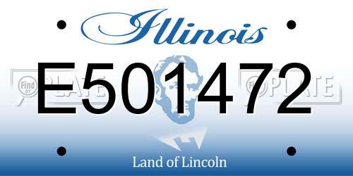 E501472 Illinois License Plate