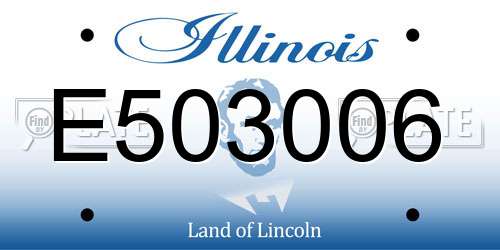 E503006 Illinois License Plate