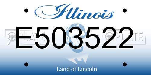 E503522 Illinois License Plate