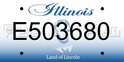 E503680 Illinois License Plate
