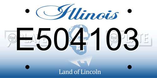 E504103 Illinois License Plate