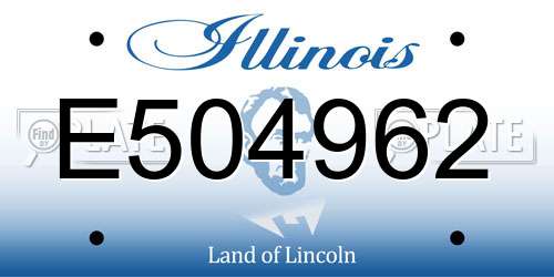 E504962 Illinois License Plate