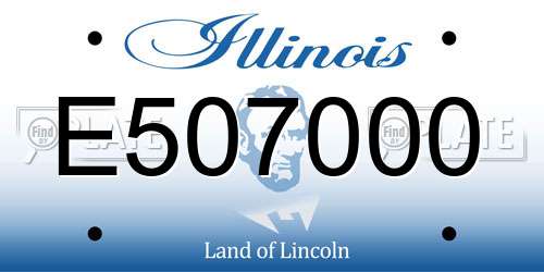 E507000 Illinois License Plate