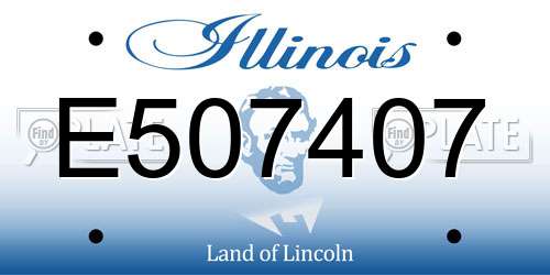 E507407 Illinois License Plate