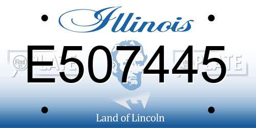 E507445 Illinois License Plate