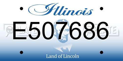 E507686 Illinois License Plate