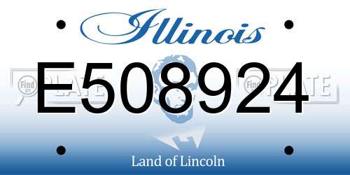 E508924 Illinois License Plate