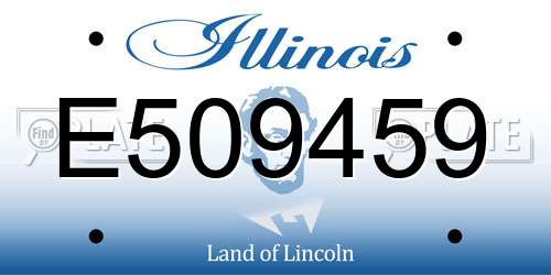 E509459 Illinois License Plate