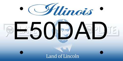 E50DAD Illinois License Plate