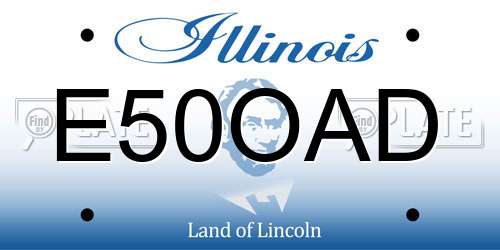 E50OAD Illinois License Plate