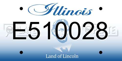 E510028 Illinois License Plate