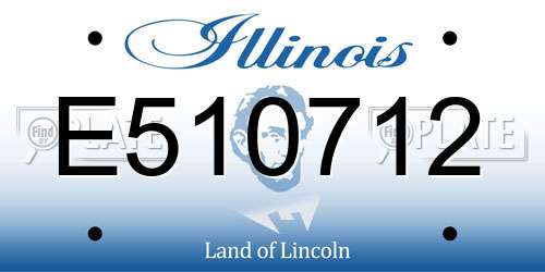 E510712 Illinois License Plate