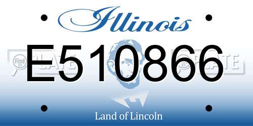 E510866 Illinois License Plate