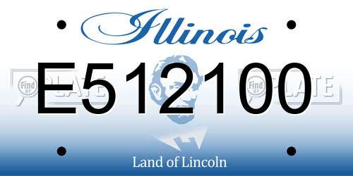 E512100 Illinois License Plate