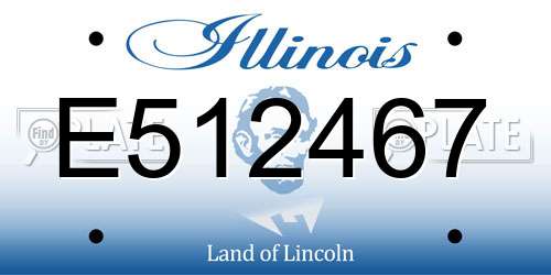 E512467 Illinois License Plate