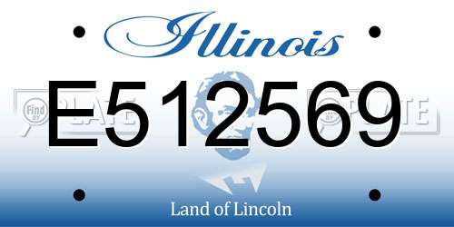 E512569 Illinois License Plate