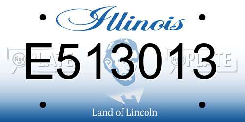 E513013 Illinois License Plate