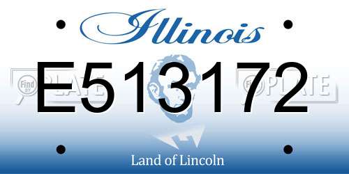 E513172 Illinois License Plate