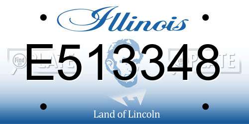 E513348 Illinois License Plate