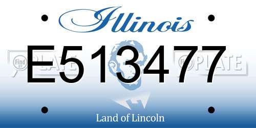 E513477 Illinois License Plate