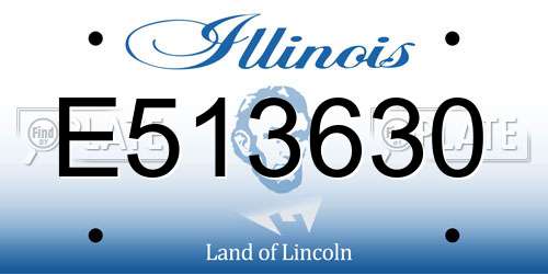 E513630 Illinois License Plate