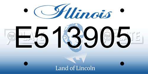 E513905 Illinois License Plate