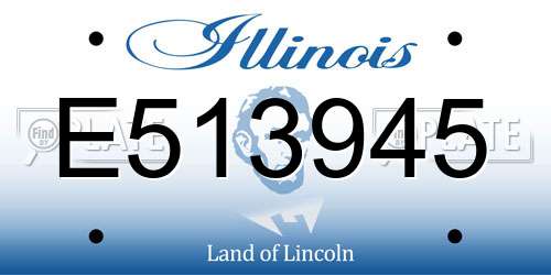 E513945 Illinois License Plate