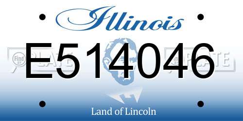 E514046 Illinois License Plate
