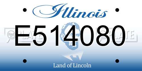 E514080 Illinois License Plate