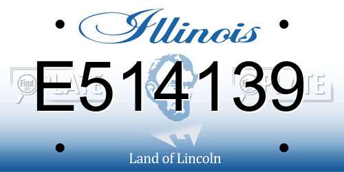E514139 Illinois License Plate