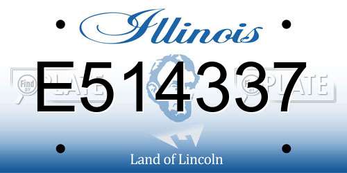 E514337 Illinois License Plate