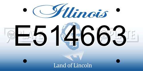 E514663 Illinois License Plate