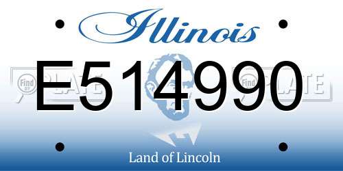 E514990 Illinois License Plate