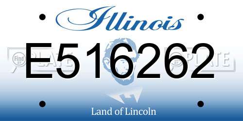E516262 Illinois License Plate