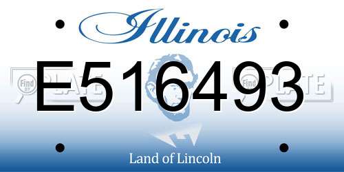 E516493 Illinois License Plate