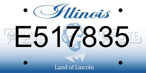 E517835 Illinois License Plate