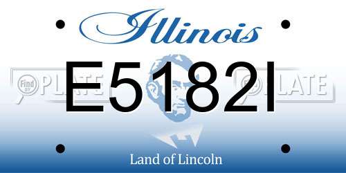 E5182I Illinois License Plate