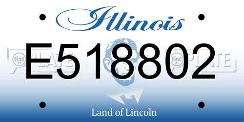 E518802 Illinois License Plate