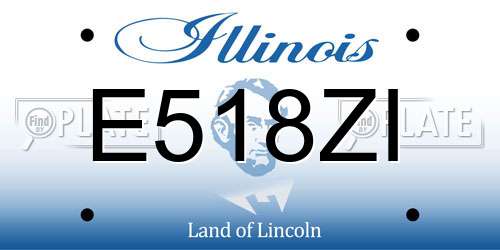 E518ZI Illinois License Plate