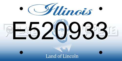 E520933 Illinois License Plate