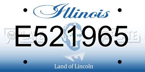 E521965 Illinois License Plate
