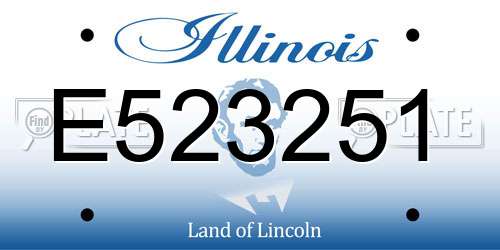 E523251 Illinois License Plate