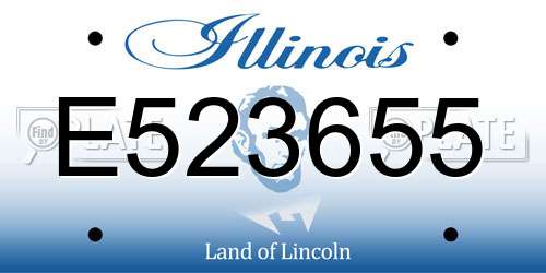 E523655 Illinois License Plate