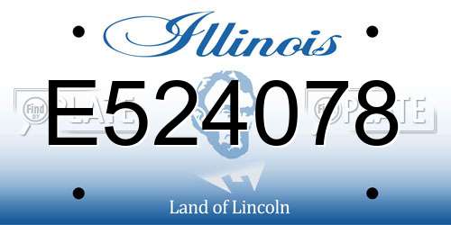 E524078 Illinois License Plate