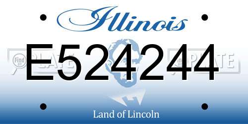 E524244 Illinois License Plate
