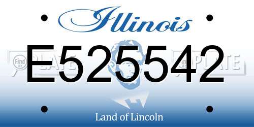 E525542 Illinois License Plate