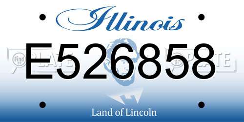 E526858 Illinois License Plate