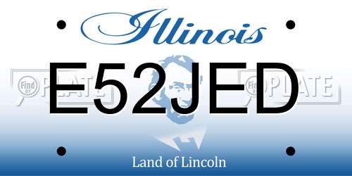 E52JED Illinois License Plate