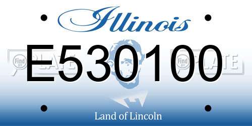 E530100 Illinois License Plate